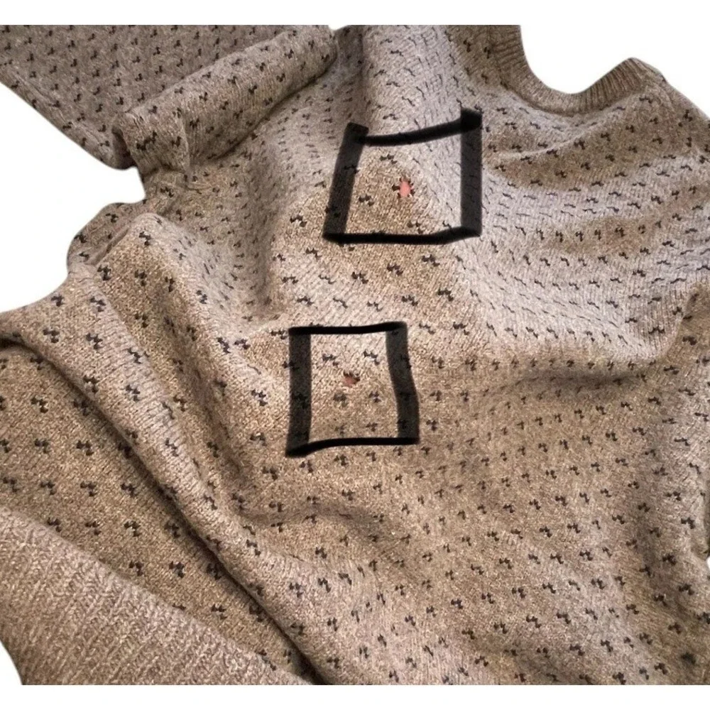 FLAWS  J. Crew Lambswool All Over Print Crewneck Sweater Mens Size XL Preppy New